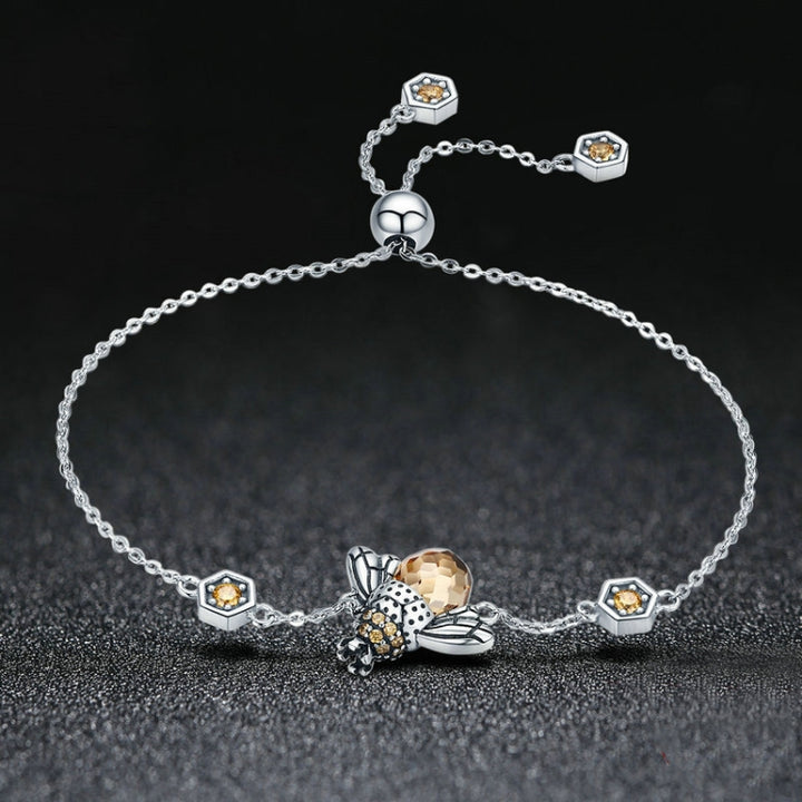 Little Bee Sterling Silver Ladies Bracelet S925 Inlaid Zircon Ladies Bracelet