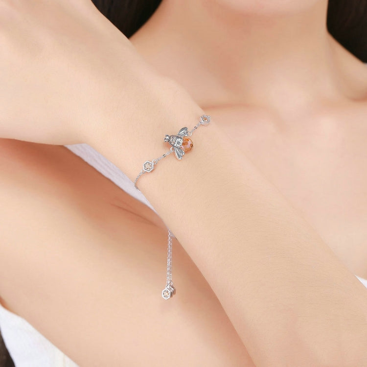 Little Bee Sterling Silver Ladies Bracelet S925 Inlaid Zircon Ladies Bracelet