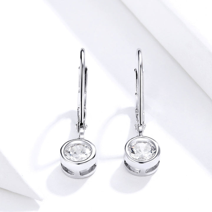 Sterling Silver S925 Earrings Simple Zircon Earrings, SCE747