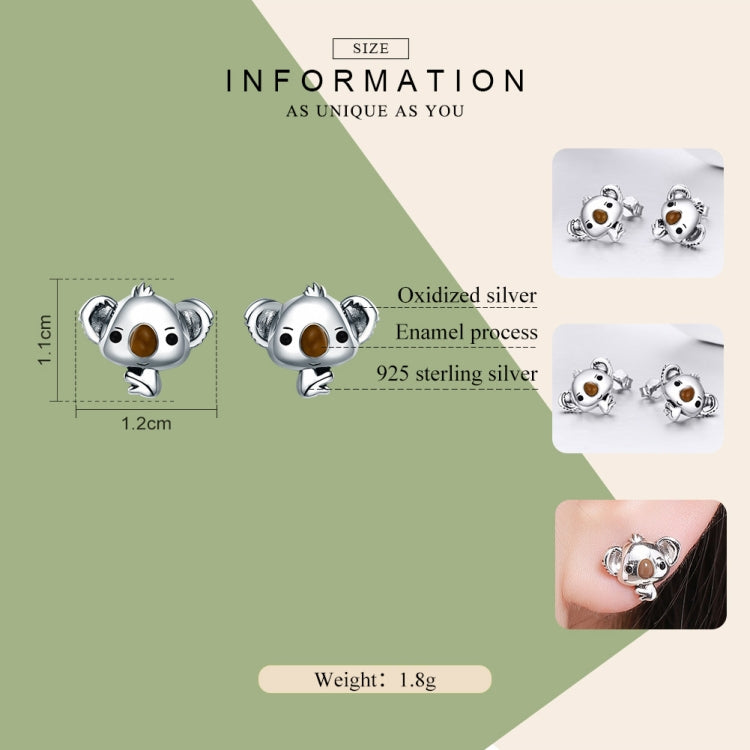 Koala Sterling Silver Ladies Gemstone Earrings, SCE381