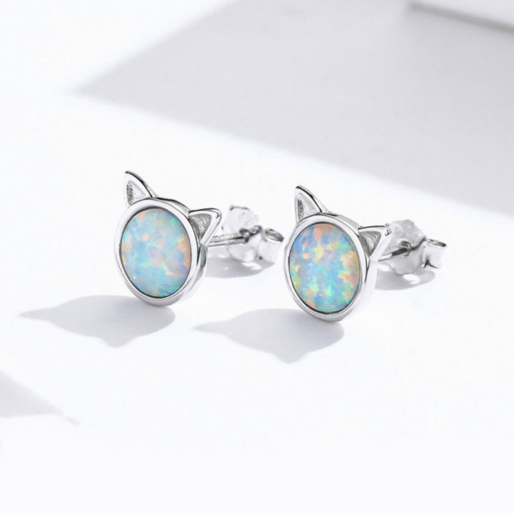 DIY Earrings Cat Sterling Silver Earrings Zircon Earrings