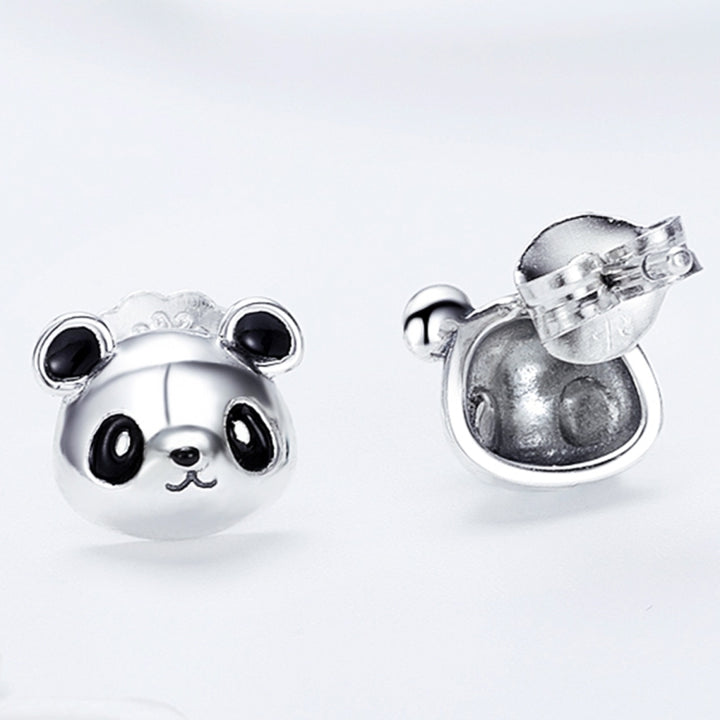 Panda S925 Sterling Silver Earrings Temperament Female Earrings, SCE386