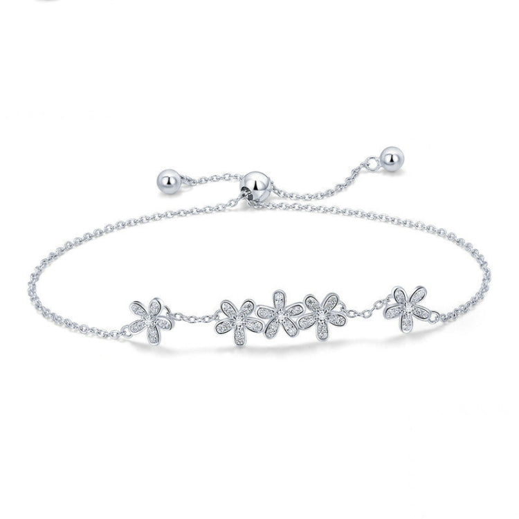 S925 Daisy Lady Sterling Silver Bracelet, SCB084