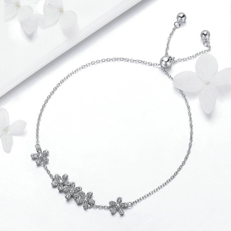 S925 Daisy Lady Sterling Silver Bracelet, SCB084