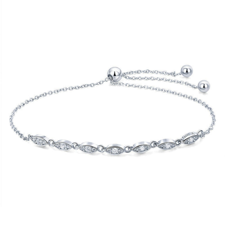 Simple Beauty S925 Sterling Silver Inlaid Zircon Bracelet, SCB086