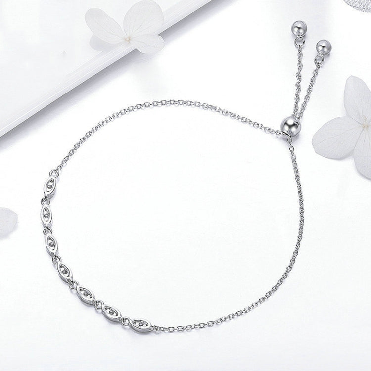 Simple Beauty S925 Sterling Silver Inlaid Zircon Bracelet, SCB086