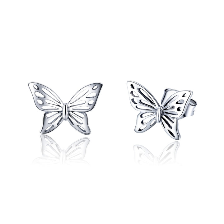 S925 Sterling Silver Butterfly Earrings, SCE452