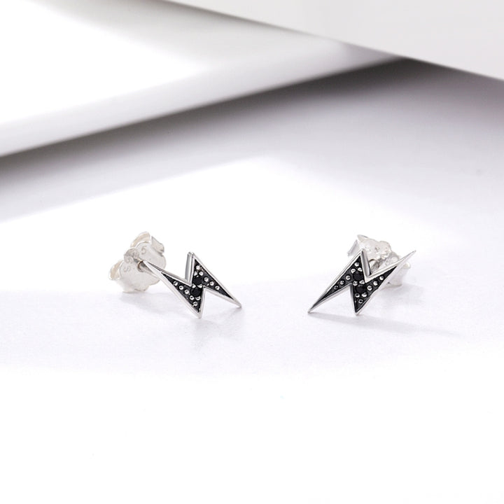 S925 Sterling Silver Stud Earrings Lightning Lady Diamond Earring, SCE156