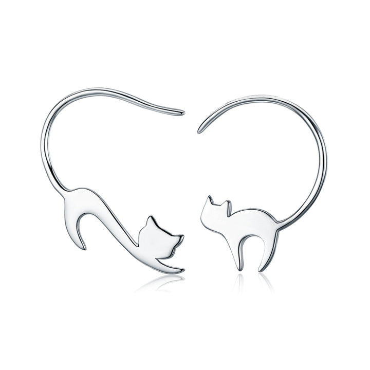 Naughty Cat S925 Sterling Silver Earrings, SCE073