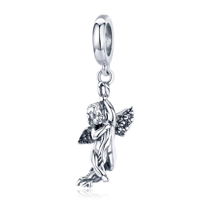 S925 Sterling Silver Cupid Pendant Handmade DIY Accessory Pendant, SCC1405