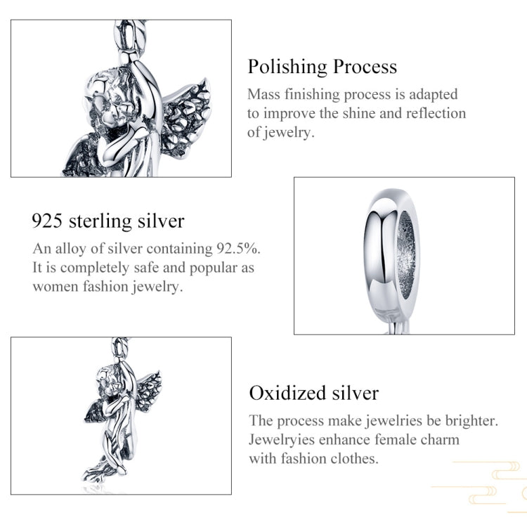 S925 Sterling Silver Cupid Pendant Handmade DIY Accessory Pendant, SCC1405