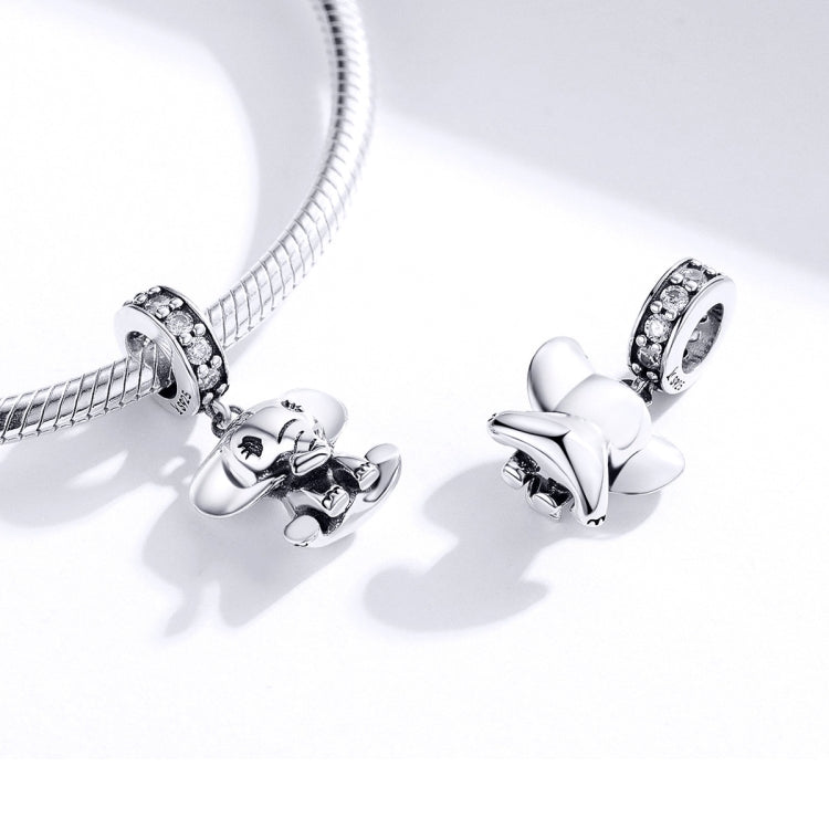 S925 Sterling Silver Animal Elephant Pendant DIY Bracelet Accessories