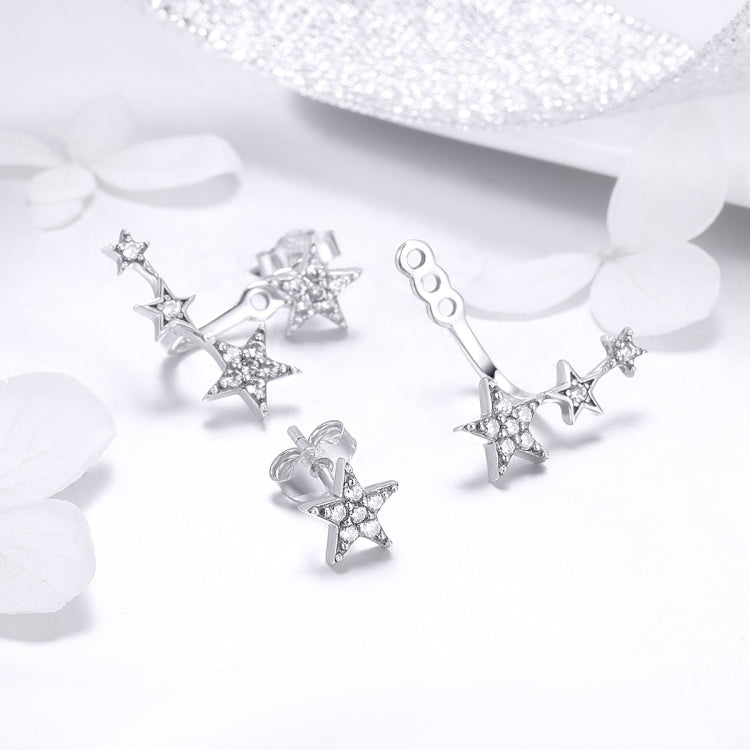 S925 Sterling Silver Star Earrings Simple Silver Earrings, SCE448