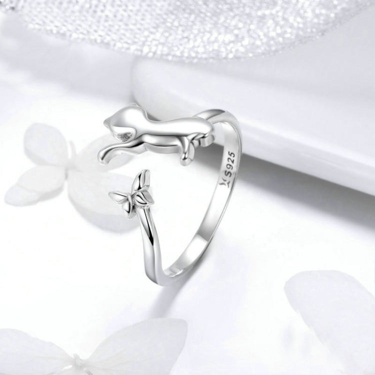 S925 Sterling Silver Ring Cats Companion Fashion Ring, SCR443