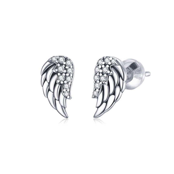 S925 Sterling Silver Wings Earrings Personality Earrings, SCE882