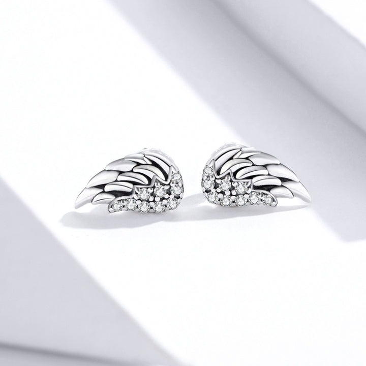 S925 Sterling Silver Wings Earrings Personality Earrings, SCE882