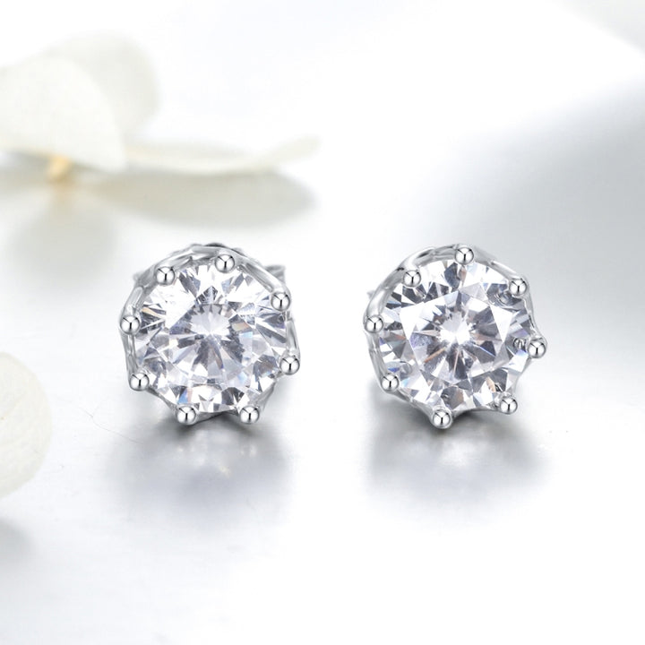 S925 Sterling Silver Stud Earrings Zircon Earrings, SCE499