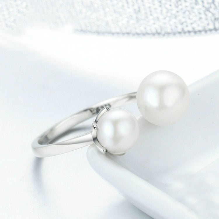 S925 Sterling Silver Ring Female Pearl Open Ring, SCR192