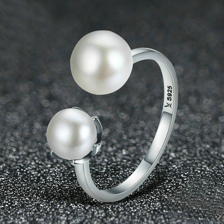 S925 Sterling Silver Ring Female Pearl Open Ring, SCR192