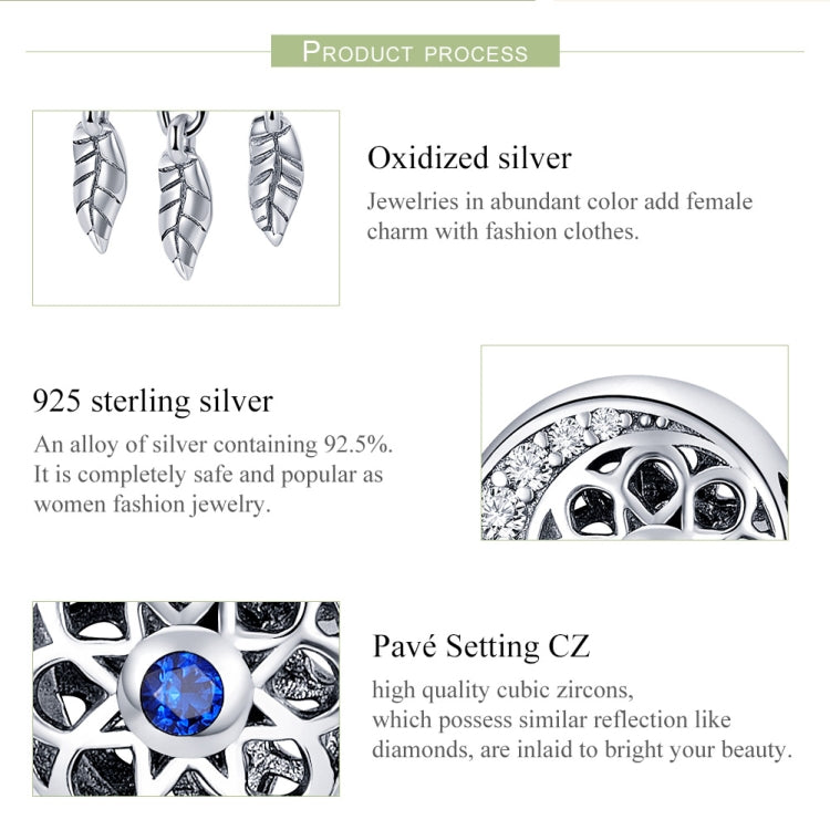 S925 Sterling Silver Hollow Pattern Bead Accessories DIY Beaded Bracelet Accessories, SCC718