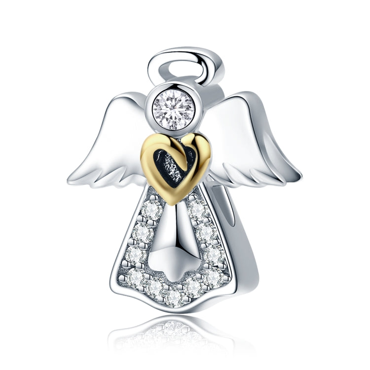 S925 Sterling Silver Guardian Angel Pendant Diamond Drop Oil Jewelry DIY Bracelet Accessories