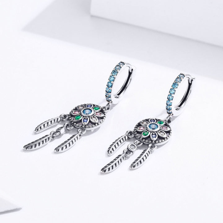 S925 Sterling Silver Retro Long Tassel Earrings, SCE713