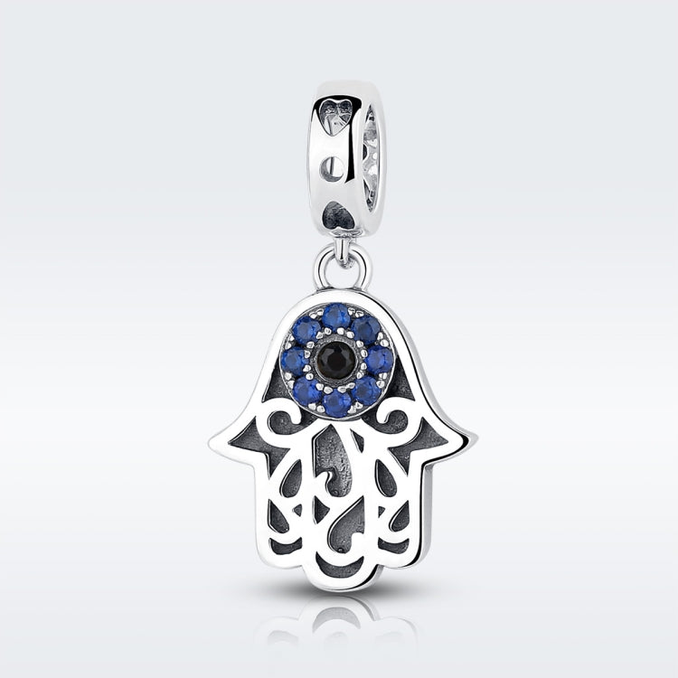 S925 Sterling Silver Beads Evil Eye God Hand Personality Charm, SCC085