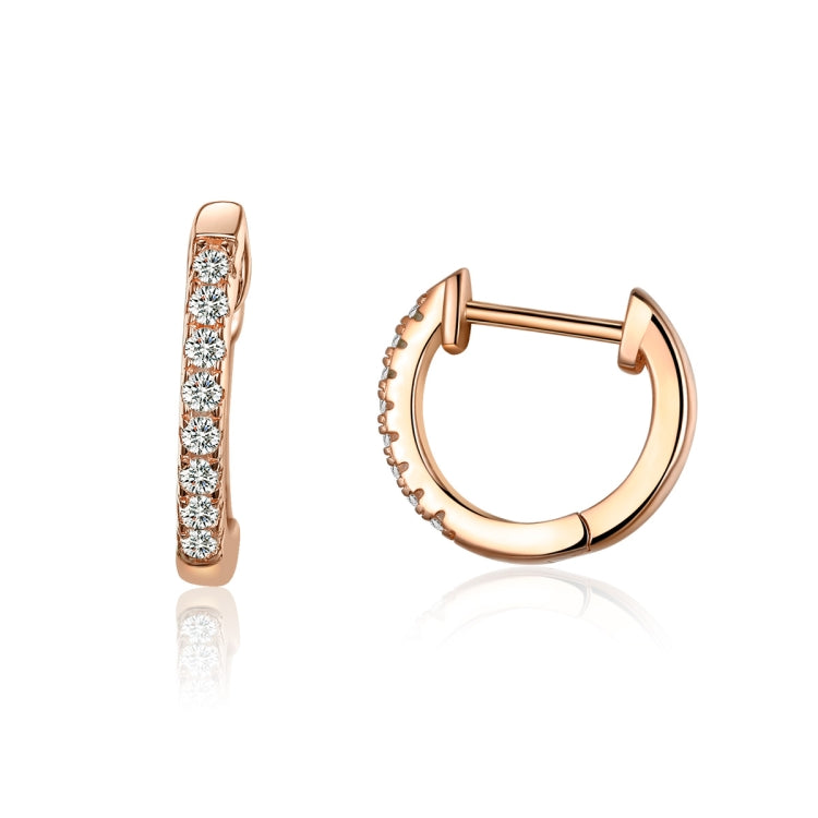 S925 Sterling Silver Circle Earrings Zircon Earrings, Gold, White, Rose Gold