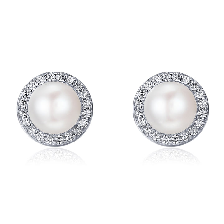 Simple Pearl Diamond Ladies Temperament Earrings S925 Sterling Silver Earrings, SCE122