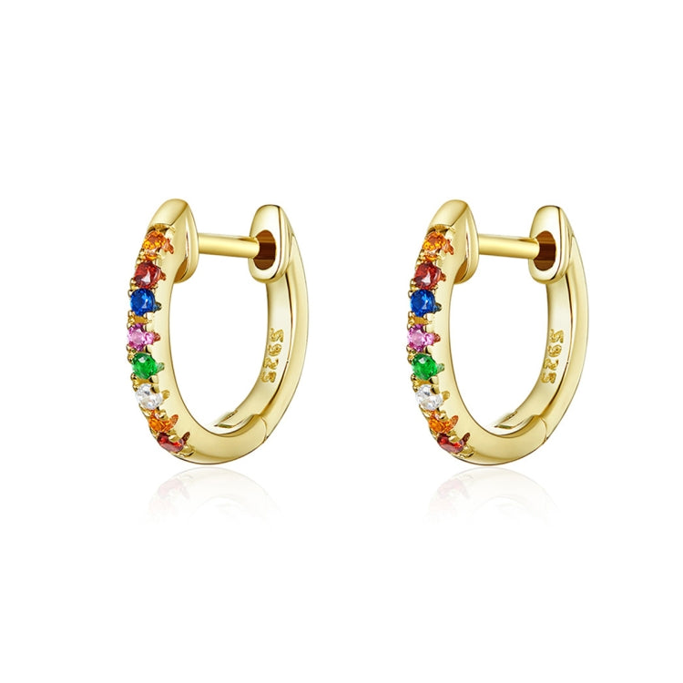 Sterling Silver Rainbow Earrings S925 Zircon Earrings, Rose Gold, Gold, White