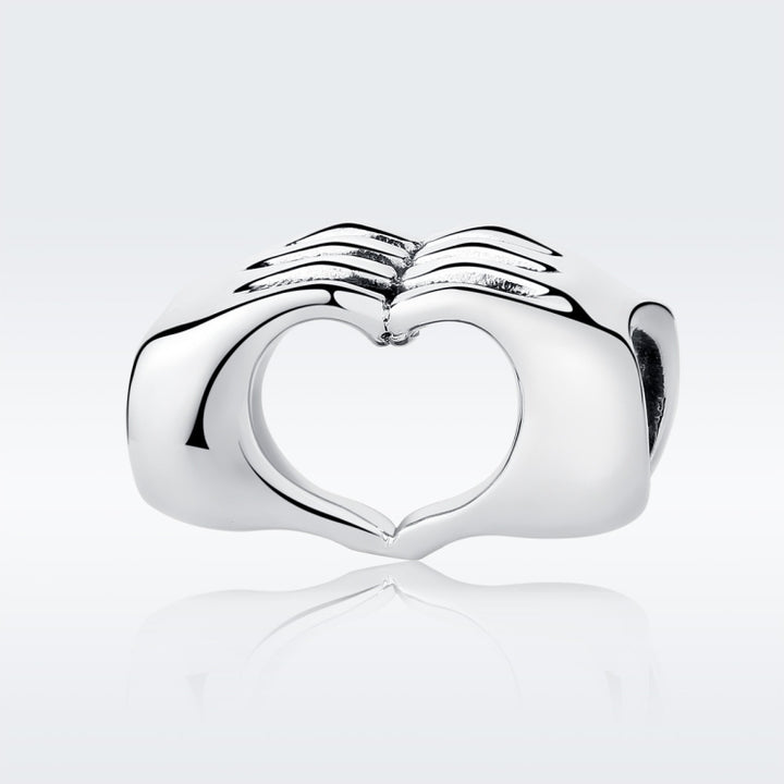 DIY Bracelet Beads Holding Hands Heart-to-heart S925 Sterling Silver Beads, SCC125