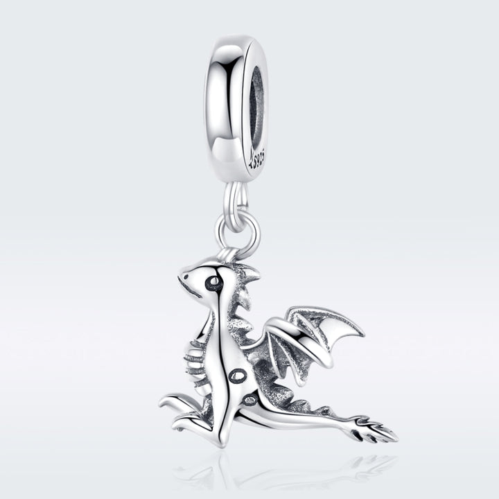 S925 Sterling Silver Pendant Drogon  Dinosaur Charm DIY Bracelet Accessories, SCC1322