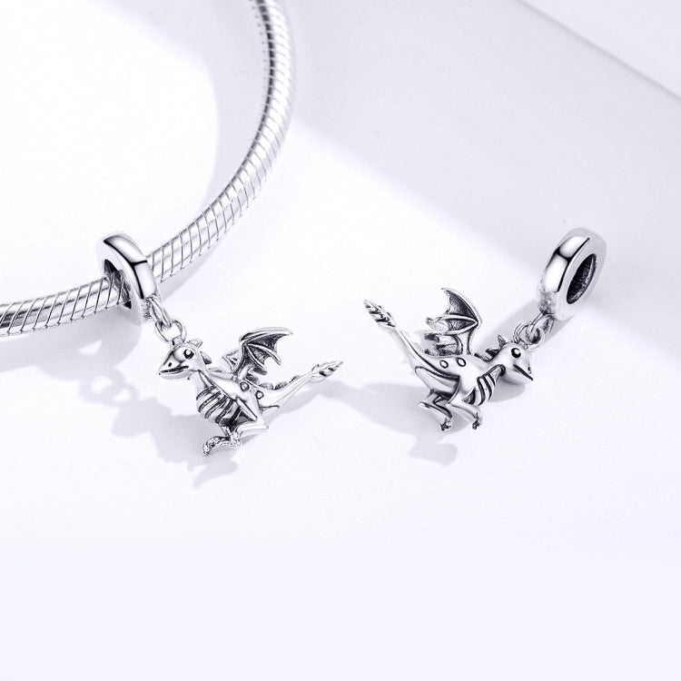 S925 Sterling Silver Pendant Drogon  Dinosaur Charm DIY Bracelet Accessories, SCC1322