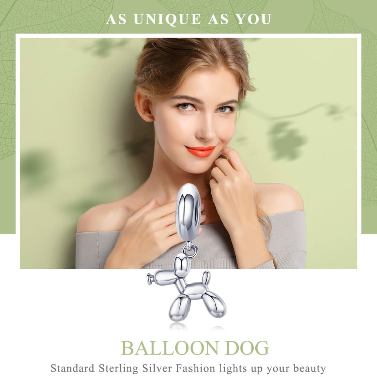 S925 Sterling Silver Cute Balloon Dog Charm DIY Bracelet Accessory, Bead, Bead+Chain