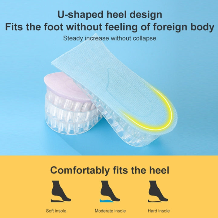 JF101 Invisible Transparent Silicone Heightening Pad Heel Heightening Insole Shock Absorption Half Pad, One Layer, Two Layer, Three Layer