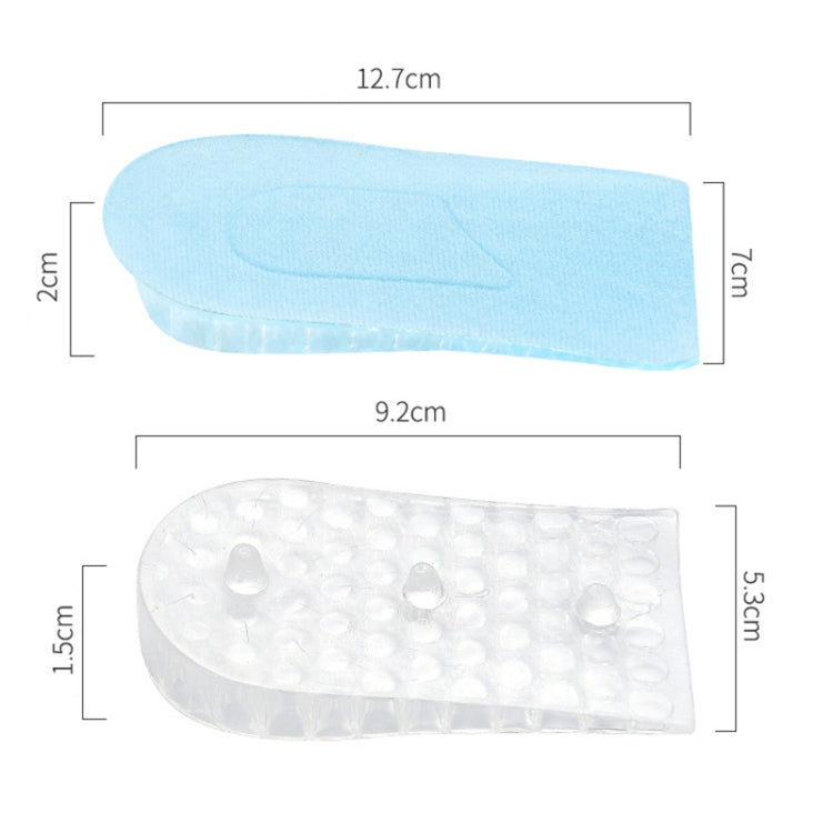 JF101 Invisible Transparent Silicone Heightening Pad Heel Heightening Insole Shock Absorption Half Pad, One Layer, Two Layer, Three Layer