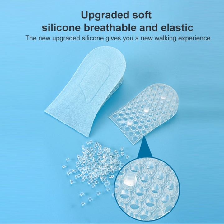 JF101 Invisible Transparent Silicone Heightening Pad Heel Heightening Insole Shock Absorption Half Pad, One Layer, Two Layer, Three Layer