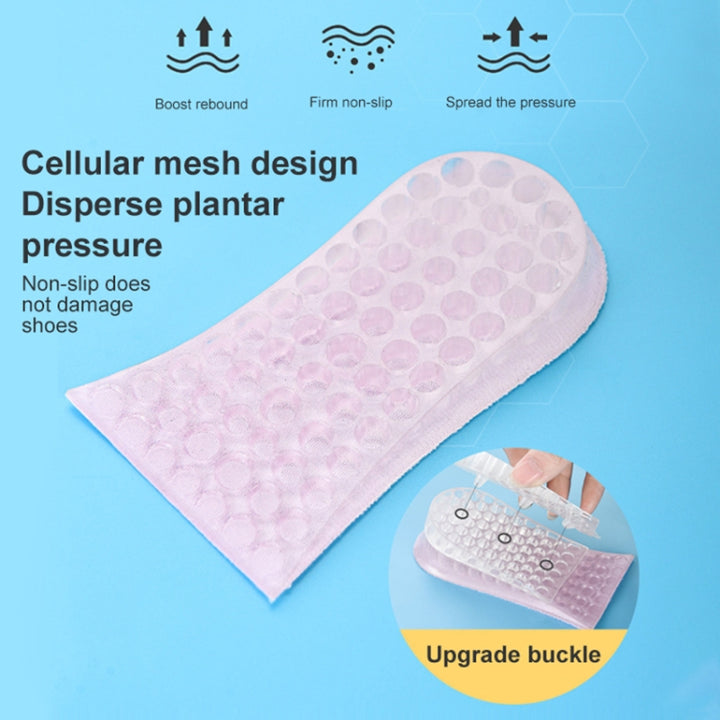 JF101 Invisible Transparent Silicone Heightening Pad Heel Heightening Insole Shock Absorption Half Pad, One Layer, Two Layer, Three Layer