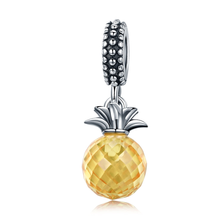 S925 Sterling Silver Fruit Series Pineapple Love Pendant DIY Bracelet Accessories, SCC150