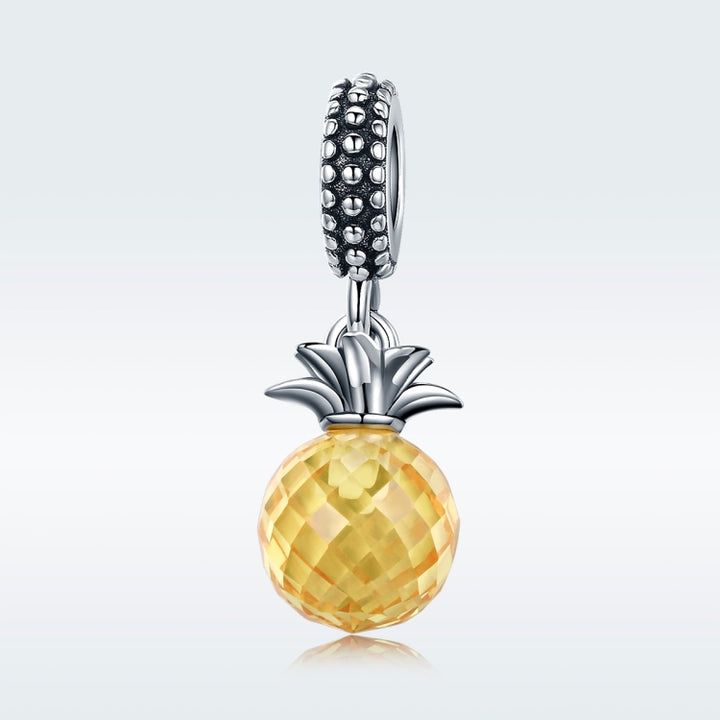 S925 Sterling Silver Fruit Series Pineapple Love Pendant DIY Bracelet Accessories, SCC150