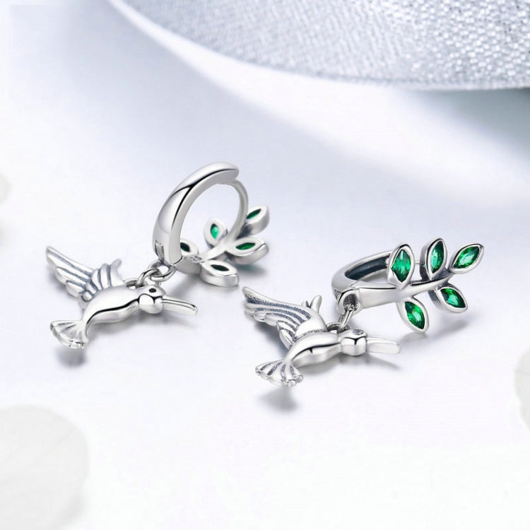 Hummingbird Greetings S925 Sterling Silver With Zircon Earrings, SCE464