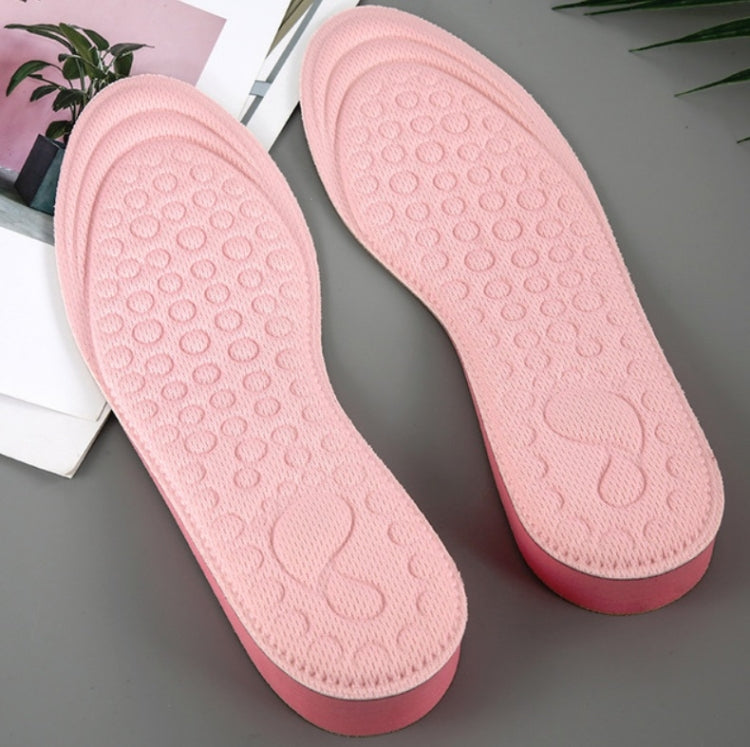 2 Pairs Massage Inner Heightening Insoles Men and Women EVA Breathable Sports Heightening Shoes Full Pad, 35-36, 37-38, 39-40