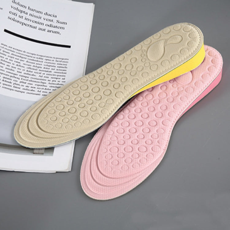 2 Pairs Massage Inner Heightening Insoles Men and Women EVA Breathable Sports Heightening Shoes Full Pad, 35-36, 37-38, 39-40