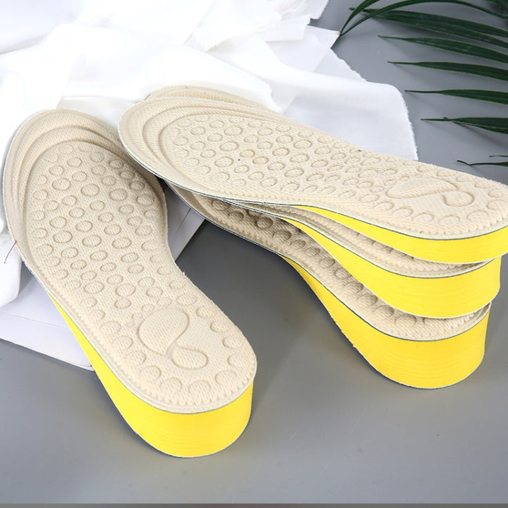 2 Pairs Massage Inner Heightening Insoles Men and Women EVA Breathable Sports Heightening Shoes Full Pad, 35-36, 37-38, 39-40