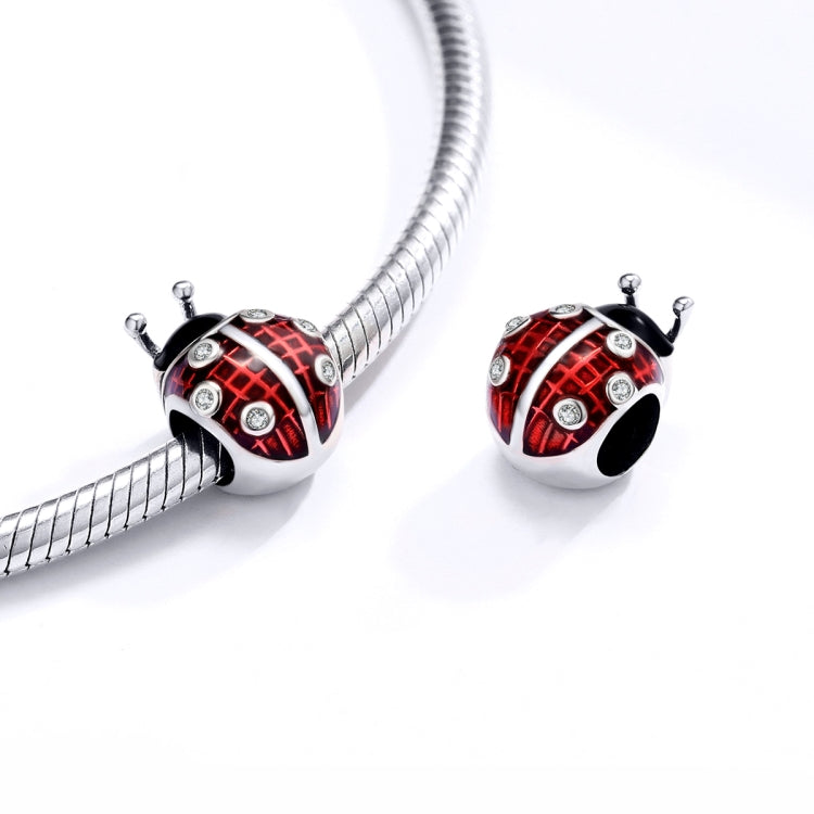 S925 Sterling Silver Seven Star Ladybug Pendant DIY Bracelet Accessories, SCC1481