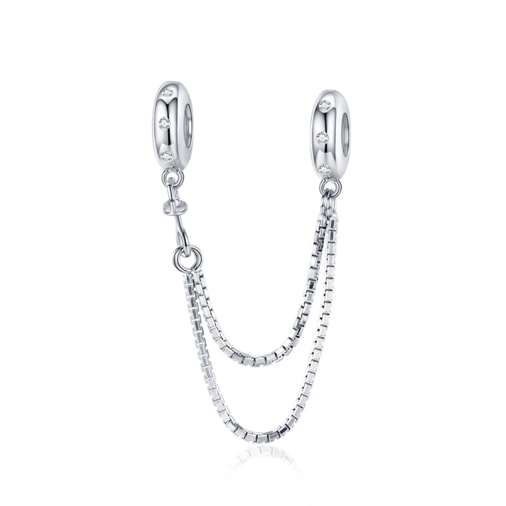 S925 Sterling Silver Simple Two-layer Chain Safety Chain DIY Bracelet Accessories, SCC1419