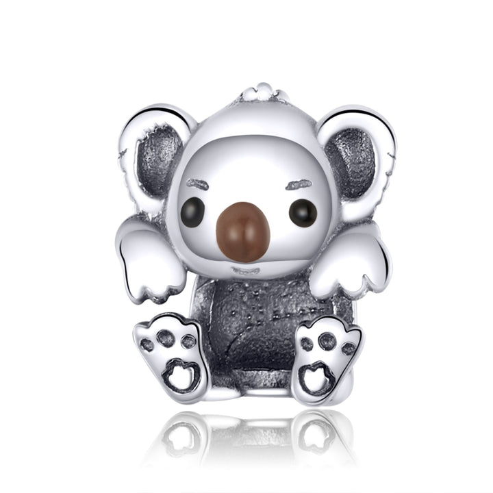 S925 Sterling Silver Cute Koala Animal Bead DIY Bracelet Accessory, SCC1304