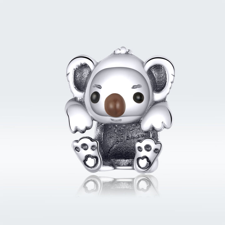 S925 Sterling Silver Cute Koala Animal Bead DIY Bracelet Accessory, SCC1304