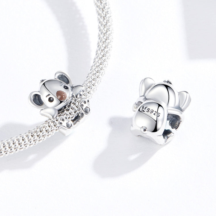 S925 Sterling Silver Cute Koala Animal Bead DIY Bracelet Accessory, SCC1304