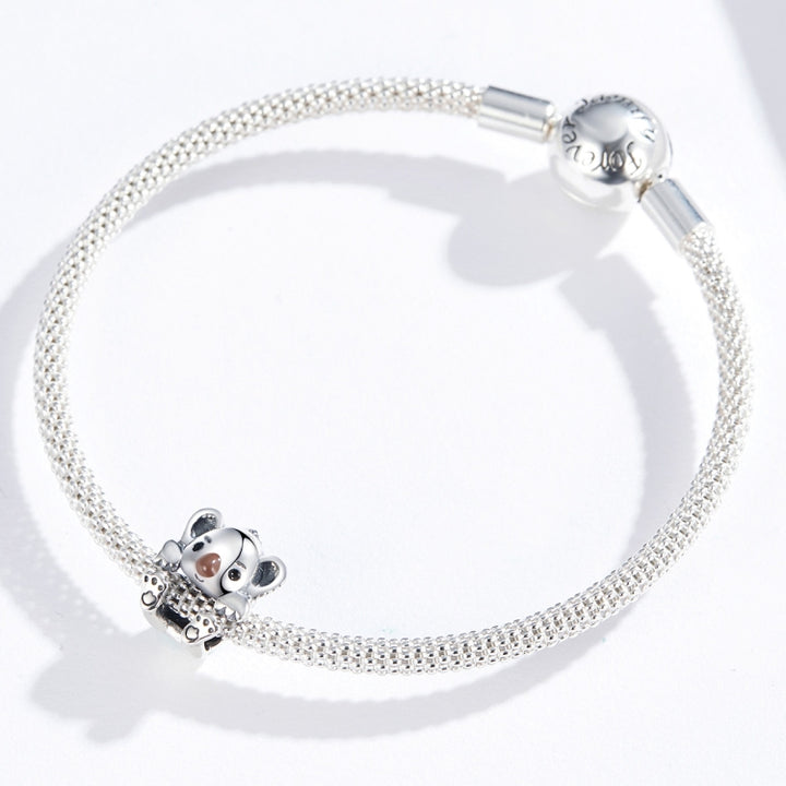 S925 Sterling Silver Cute Koala Animal Bead DIY Bracelet Accessory, SCC1304